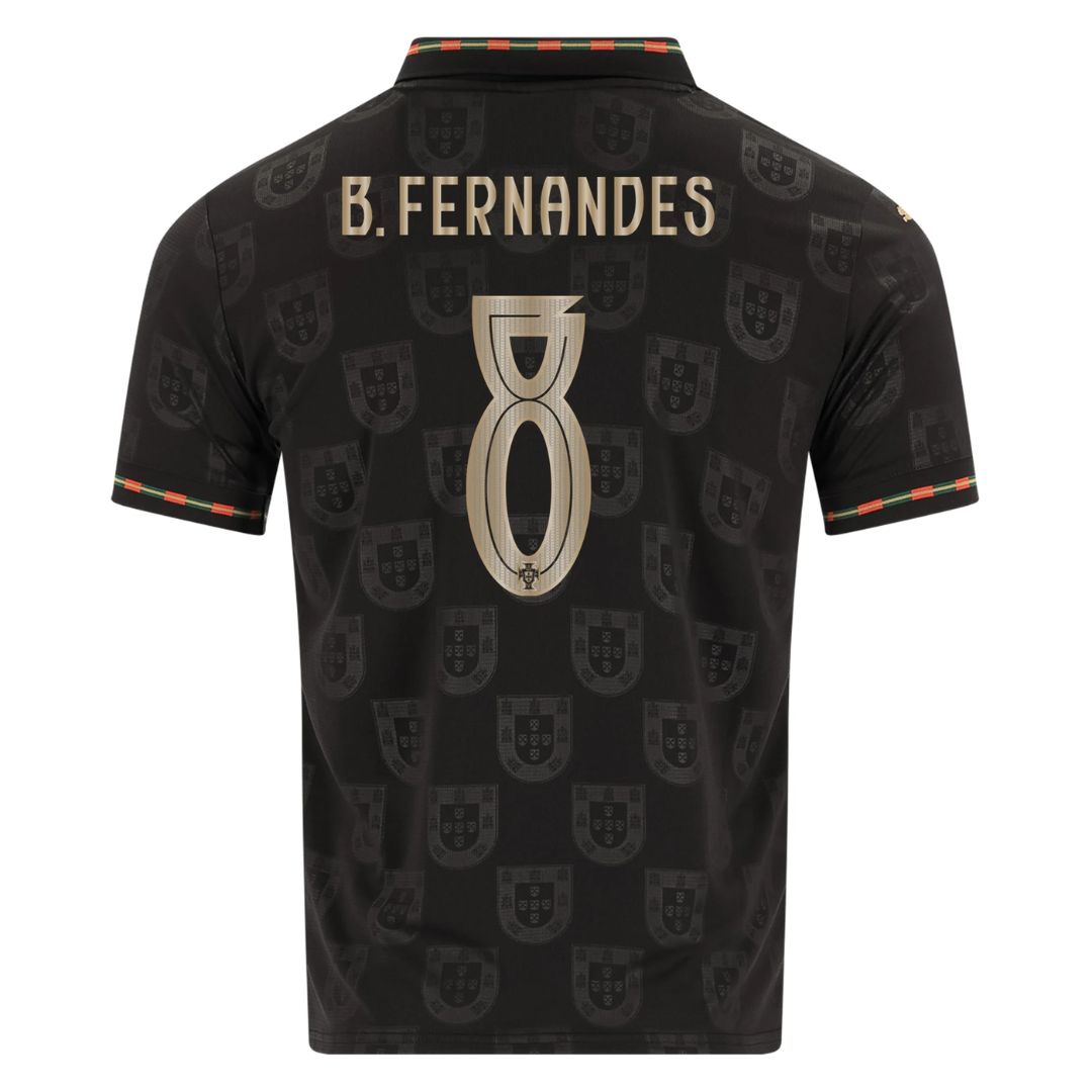 Portugal World Cup Fan Jersey Black Panther 2026 - #7 Ronaldo, #13 Eusebio, #8 B. Fernandes