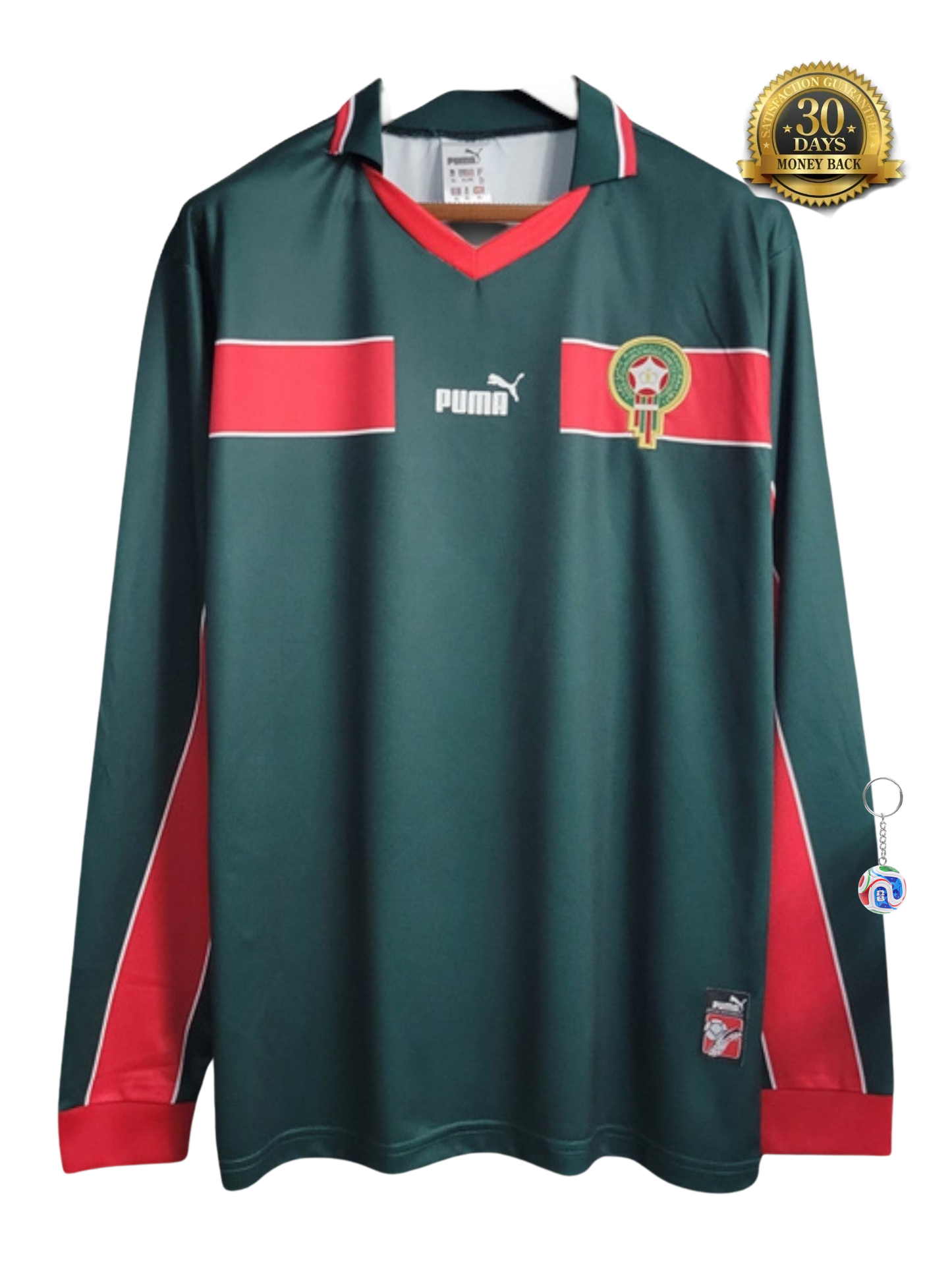 Morocco 1998 Away Green Retro Jersey - Long Sleeve