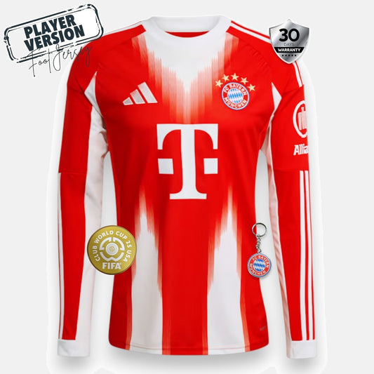 Bayern Munich Player Jersey Home 2025/26 - Long Sleeve